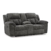 Ashley Briar Manual Double Reclining Loveseat | Dark Gray Polyester | 80"