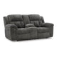 Ashley Briar Manual Double Reclining Loveseat | Dark Gray Polyester | 80"