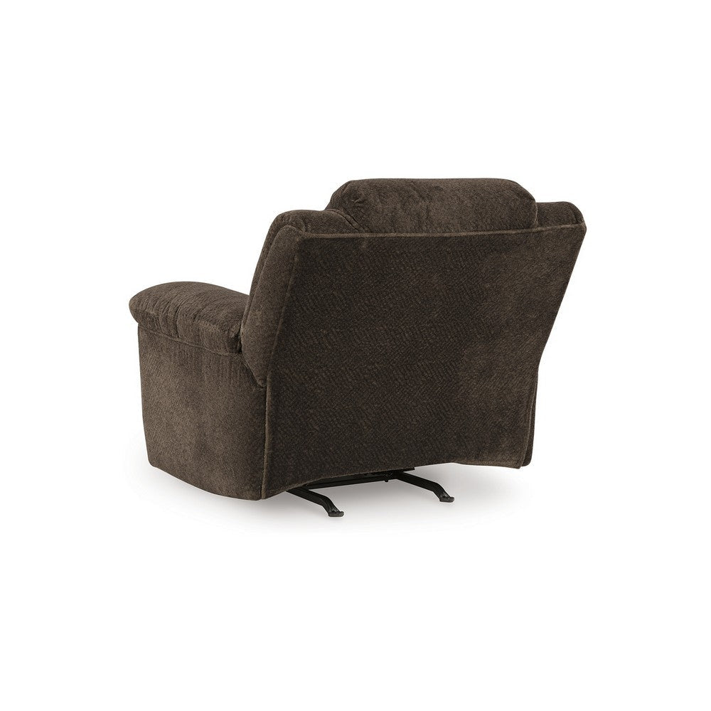 Ashley Briar Manual Rocker Recliner Chair | Brown Polyester | Pillow Top Arms BM328312