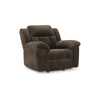 Ashley Briar Manual Rocker Recliner Chair | Brown Polyester | Pillow Top Arms BM328312
