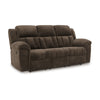 Ashley Briar Manual Reclining Sofa Brown Polyester | Pillow Top Arms | 91"