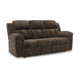 Ashley Briar Manual Reclining Sofa Brown Polyester | Pillow Top Arms | 91"