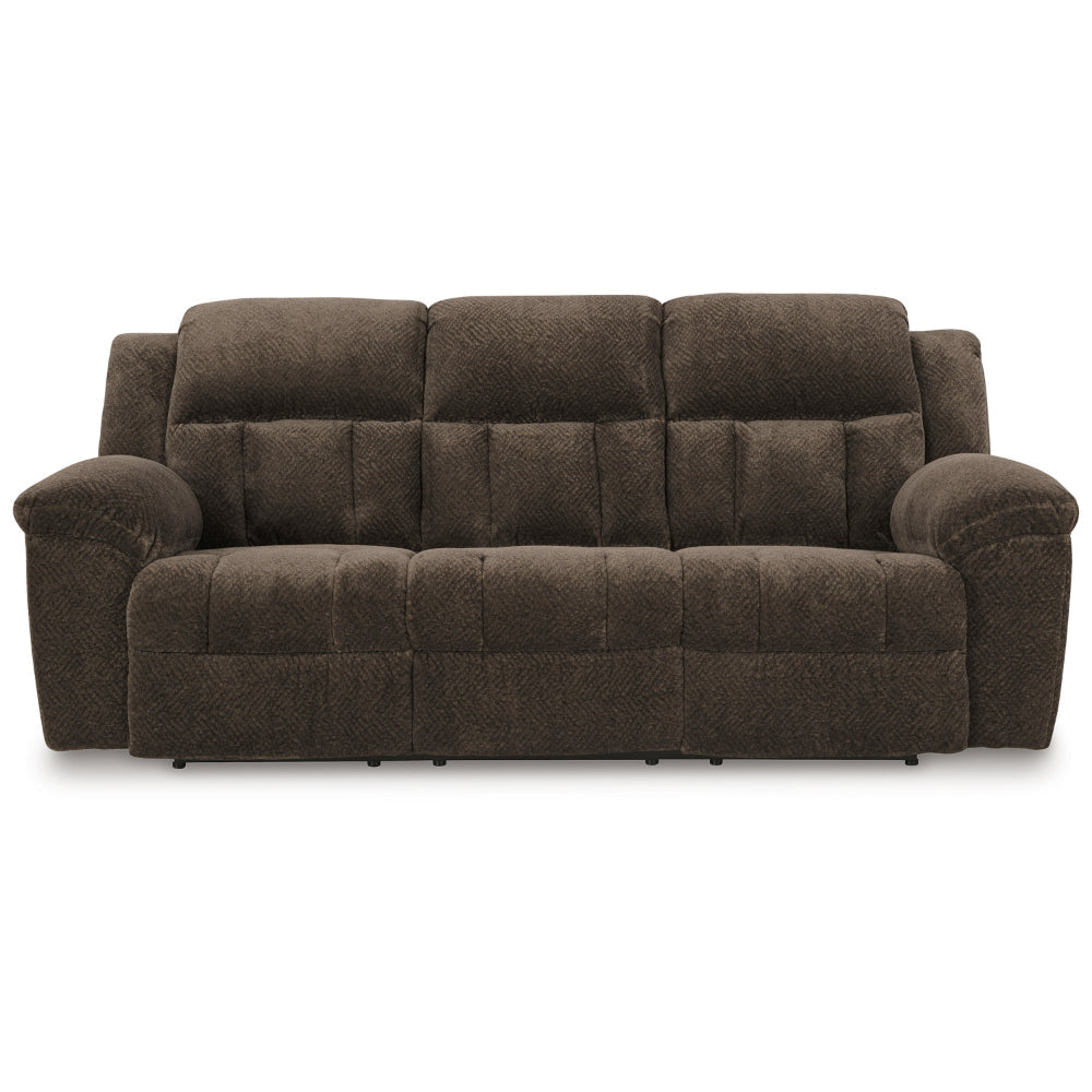 Ashley Briar Manual Reclining Sofa Brown Polyester | Pillow Top Arms | 91’’ BM328313