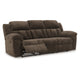Ashley Briar Manual Reclining Sofa Brown Polyester | Pillow Top Arms | 91’’ BM328313