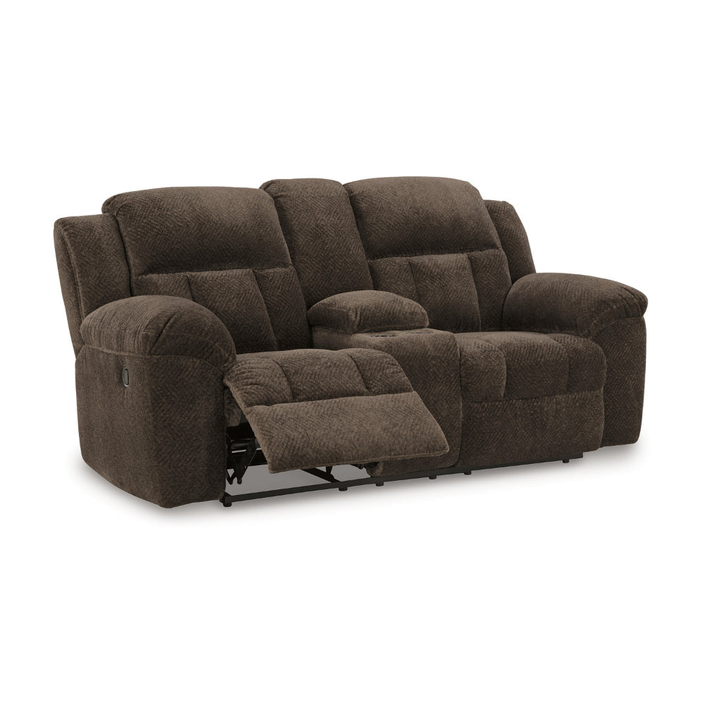 Ashley Briar Manual Double Reclining Loveseat | Brown Polyester | 80’’ BM328314