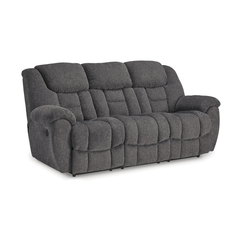 Ashley Dane Manual Reclining Sofa | Gray Polyester | Pillow Top Arms | 87"
