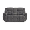 Ashley Dane Manual Double Reclining Loveseat | Rich Gray Polyester | 76’’ BM328317