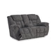 Ashley Dane Manual Double Reclining Loveseat | Rich Gray Polyester | 76’’ BM328317