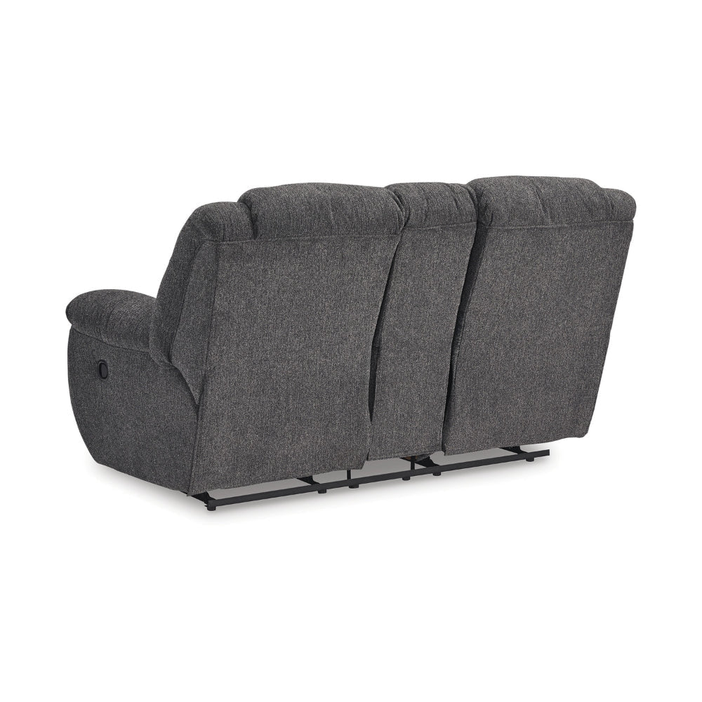 Ashley Dane Manual Double Reclining Loveseat | Rich Gray Polyester | 76’’ BM328317