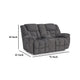 Ashley Dane Manual Double Reclining Loveseat | Rich Gray Polyester | 76’’ BM328317