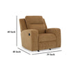 Ashley Damon Manual Rocker Recliner Chair | Soft Plush Camel Brown Polyester BM328318