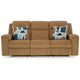Ashley Damon Manual Reclining Sofa | Camel Brown Polyester | 2 Pillows | 86’’ BM328319
