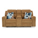 Ashley Damon Double Reclining Loveseat | Camel Brown Polyester | 2 Pillows BM328320