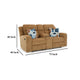 Ashley Damon Double Reclining Loveseat | Camel Brown Polyester | 2 Pillows BM328320