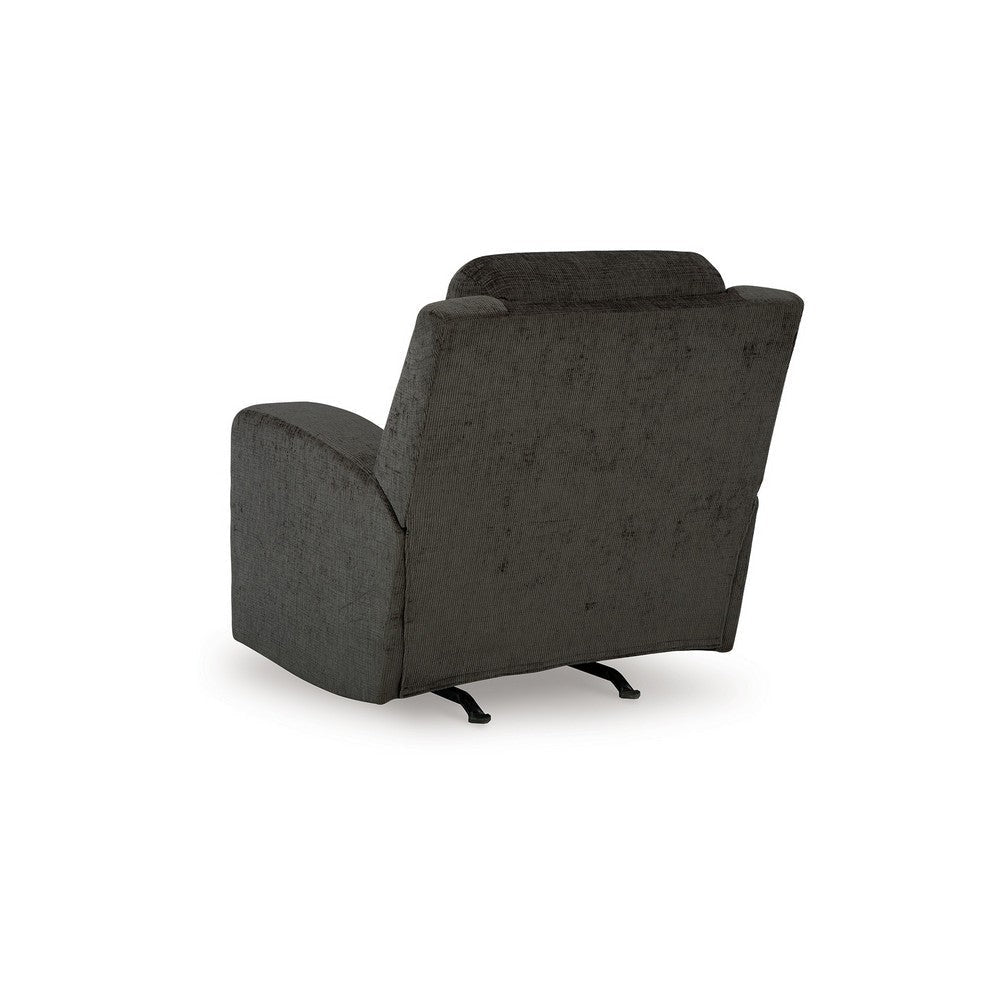 Ashley Damon Manual Rocker Recliner Chair | Plush Soft Dark Gray Polyester BM328321