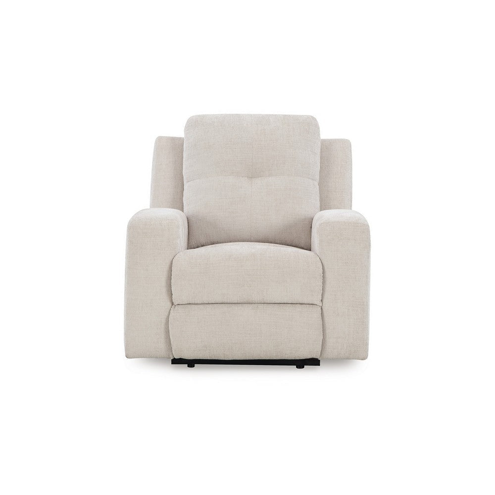 Ashley Genna Manual Recliner Chair | Light Beige Polyester | Soft Cushioned BM328322