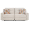 Ashley Genna Manual Reclining Sofa | Light Beige Polyester | 2 Pillows | 87’’ BM328323
