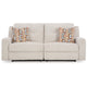 Ashley Genna Manual Reclining Sofa | Light Beige Polyester | 2 Pillows | 87’’ BM328323