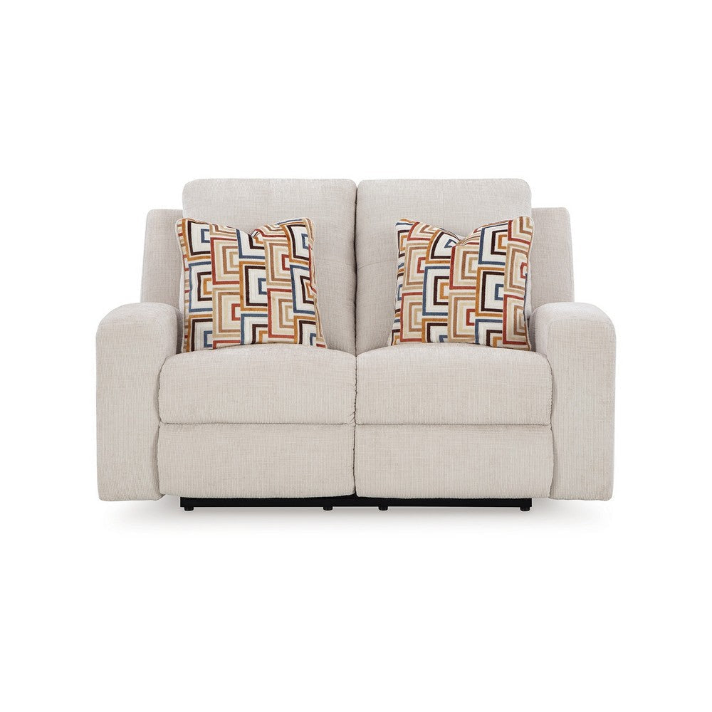 Ashley Genna Manual Recliner Loveseat | Light Beige Polyester | 2 Pillow 64’’ BM328324