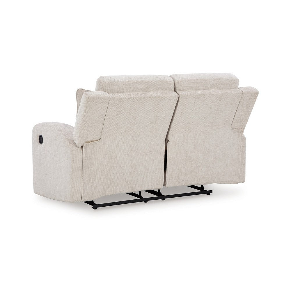 Ashley Genna Manual Recliner Loveseat | Light Beige Polyester | 2 Pillow 64’’ BM328324