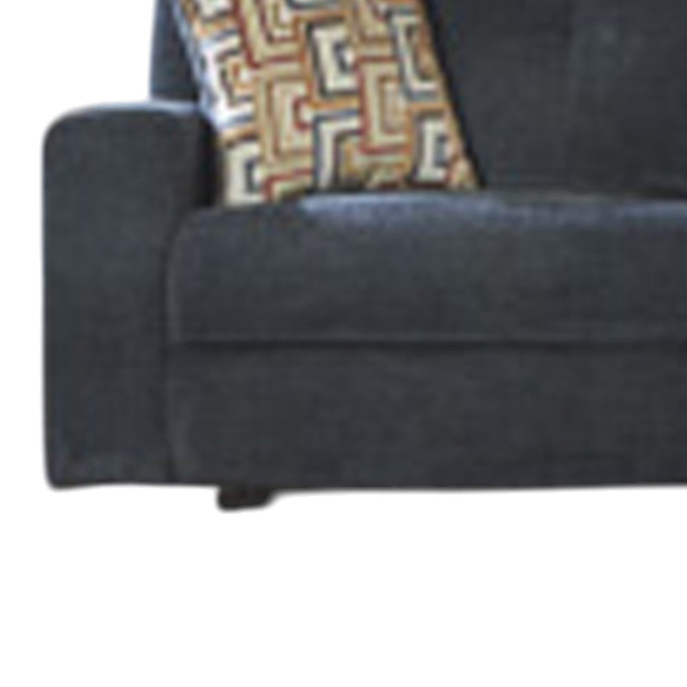 Ashley Genna Manual Reclining Sofa | Navy Blue Polyester | 2 Pillows | 87’’ BM328325