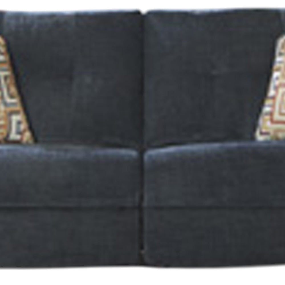 Ashley Genna Manual Reclining Sofa | Navy Blue Polyester | 2 Pillows | 87’’ BM328325