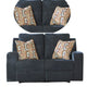 Ashley Genna Manual Reclining Loveseat | Navy Blue Fabric | 2 Pillows | 64’’ BM328326