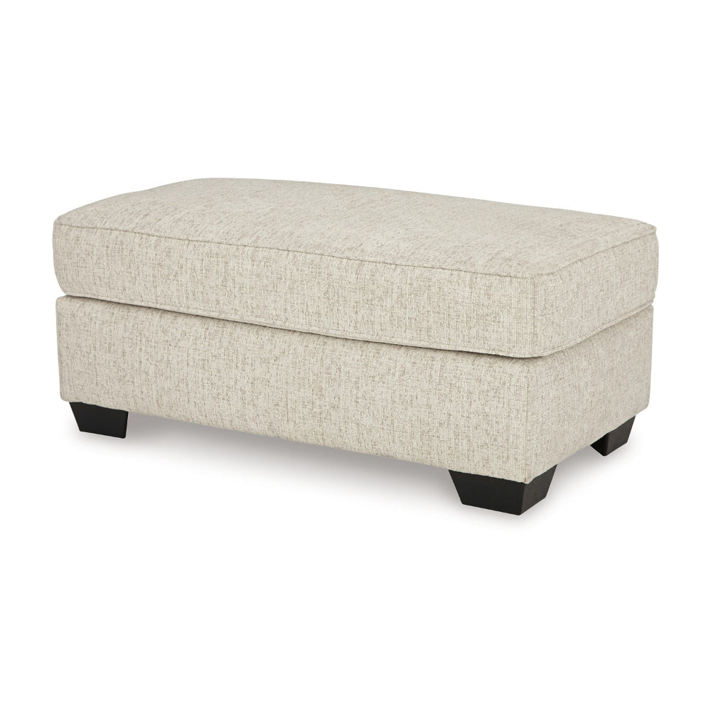 Ashley Burgess Ottoman | Ivory Polyester | Soft Cushions | Rectangular 44’’ BM328332