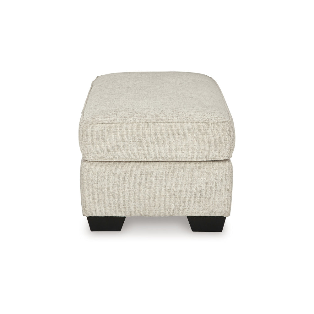 Ashley Burgess Ottoman | Ivory Polyester | Soft Cushions | Rectangular 44’’ BM328332