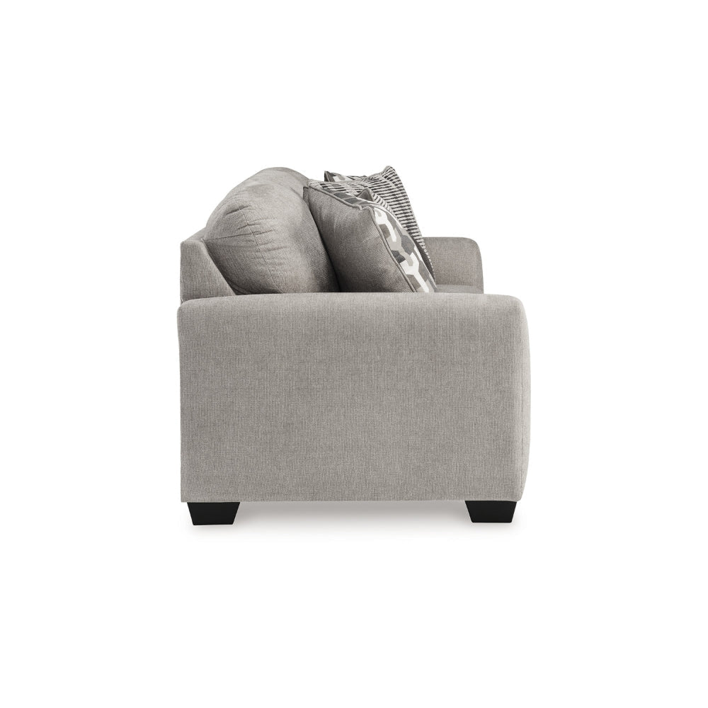 Ashley Delaney Sofa | Gray Polyester | 5 Accent Throw Pillows | Black | 97’’ BM328337