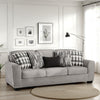 Ashley Delaney Sofa | Gray Polyester | 5 Accent Throw Pillows | Black | 97"