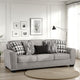 Ashley Delaney Sofa | Gray Polyester | 5 Accent Throw Pillows | Black | 97"
