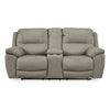 Ashley Zane Power Double Reclining Loveseat | Gray Faux Leather | 80’’ BM328339