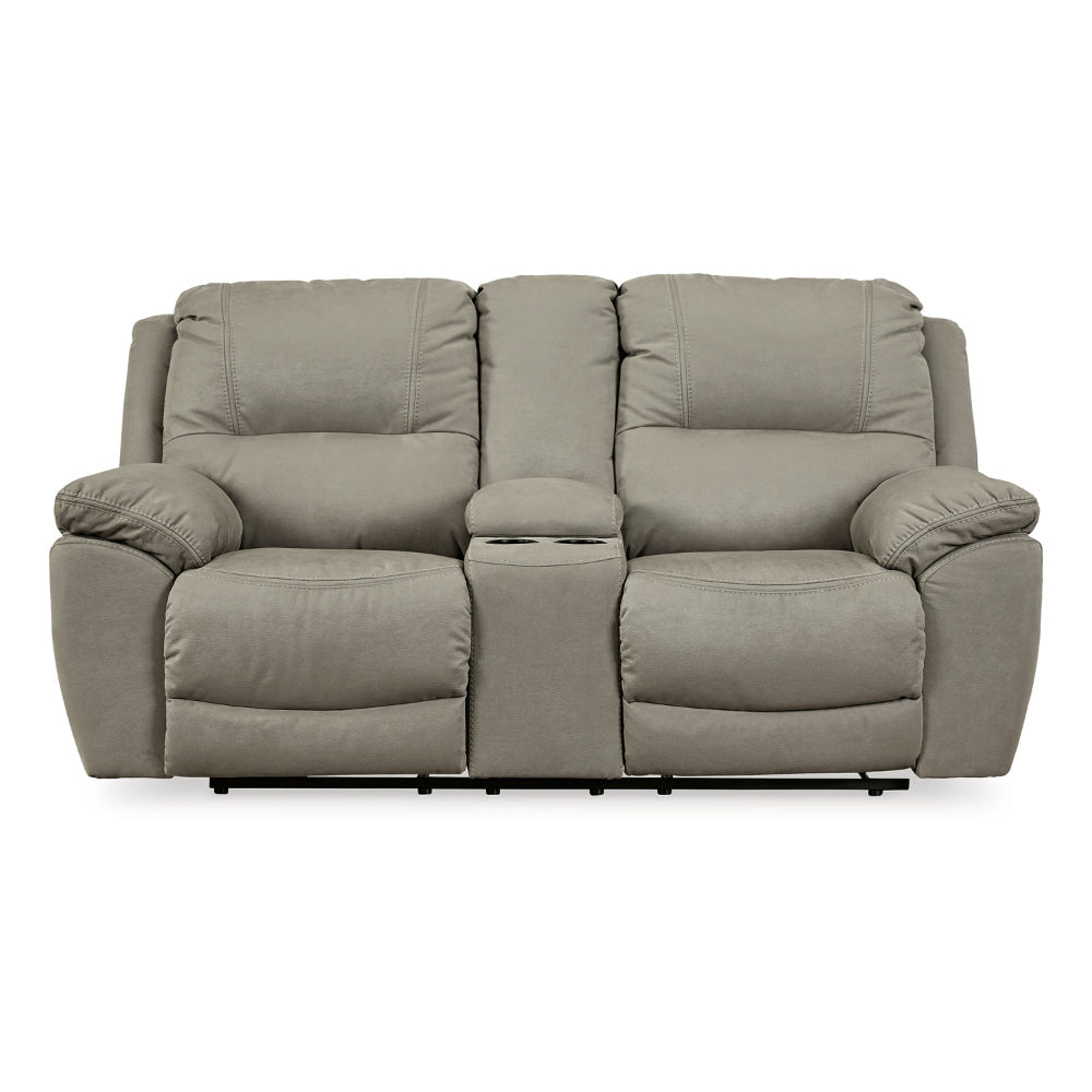 Ashley Zane Power Double Reclining Loveseat | Gray Faux Leather | 80’’ BM328339