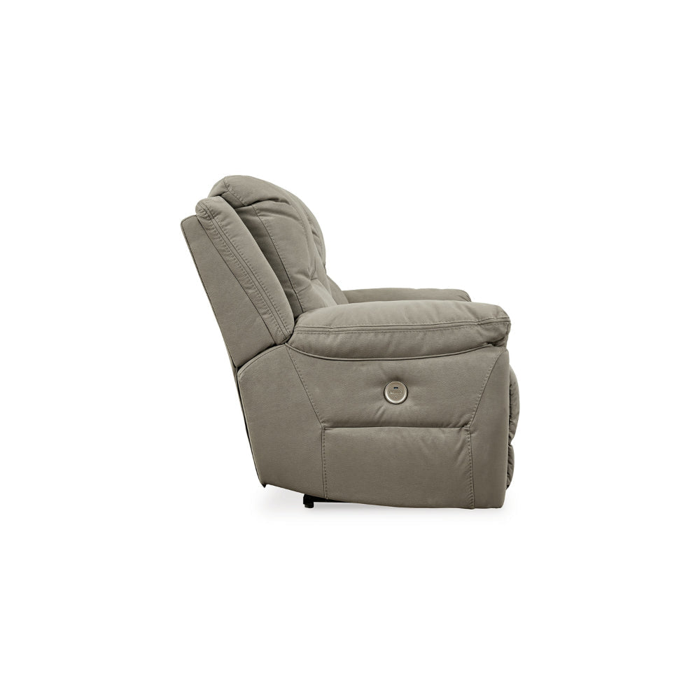 Ashley Zane Power Double Reclining Loveseat | Gray Faux Leather | 80’’ BM328339