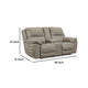 Ashley Zane Power Double Reclining Loveseat | Gray Faux Leather | 80’’ BM328339