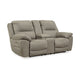 Ashley Zane Power Double Reclining Loveseat | Gray Faux Leather | 80"