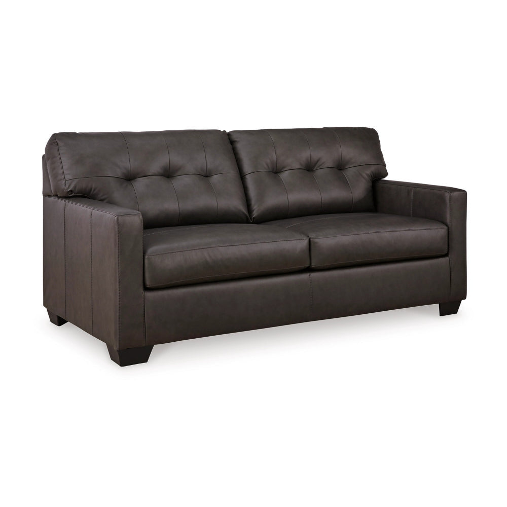 Ashley Zada Full Size Sofa Sleeper | Dark Brown Faux and Real Leather | 74"