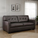 Ashley Zada Full Size Sofa Sleeper | Dark Brown Faux and Real Leather | 74"