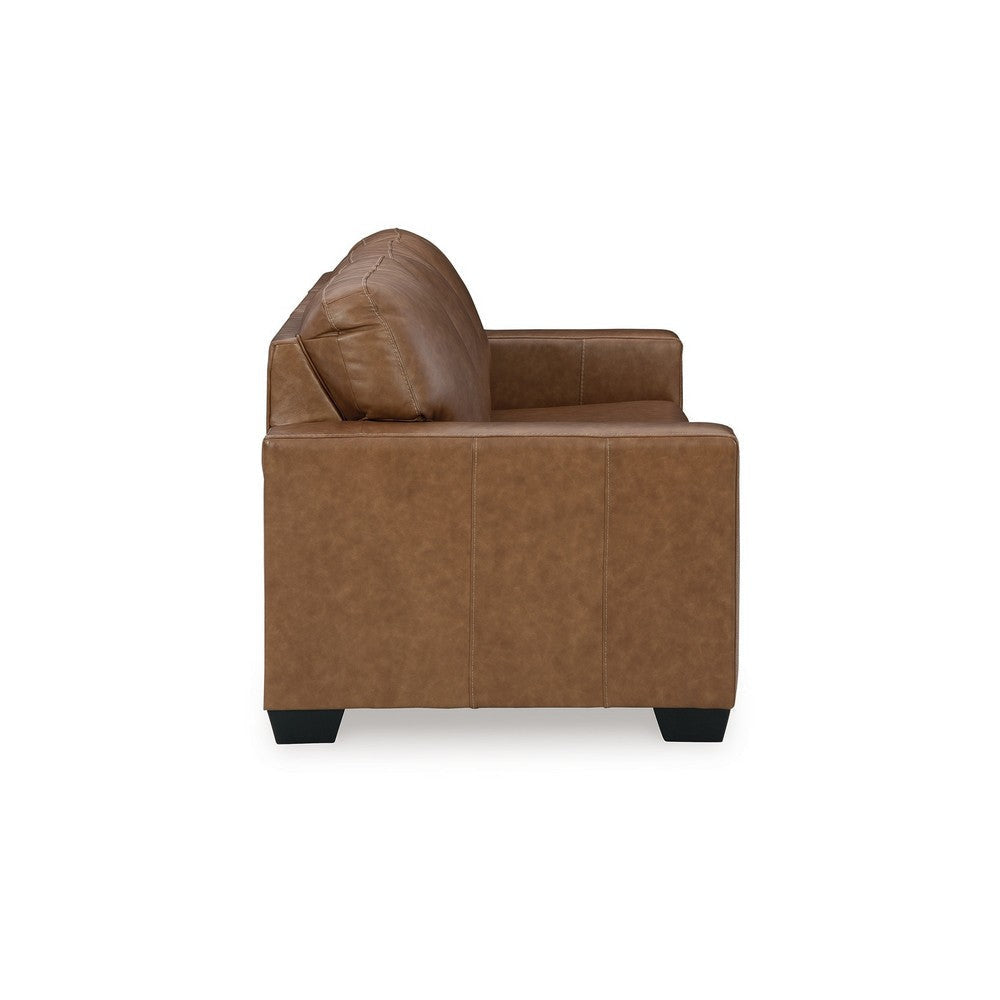 Ashley Miller Sofa | Brown Faux and Real Leather | Soft Cushions | 85’’ BM328342