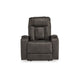 Ashley Callum Power Recliner Chair | Adjustable Headrest | Gray Faux Leather BM328345