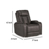 Ashley Callum Power Recliner Chair | Adjustable Headrest | Gray Faux Leather BM328345