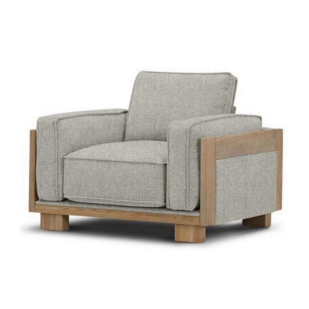 Denu Accent Chair Loose Pillow Backs Track Arms Plush Light Gray BM328357