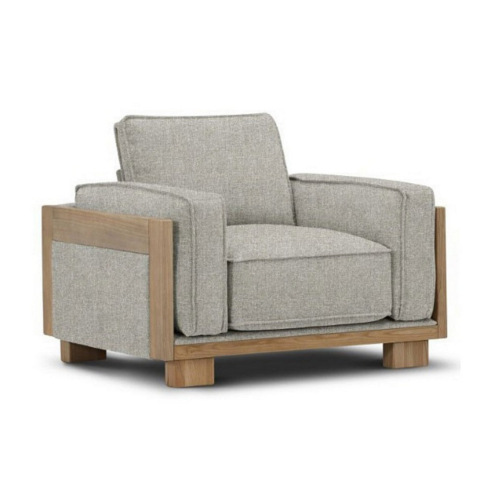 Denu Accent Chair Loose Pillow Backs Track Arms Plush Light Gray BM328357