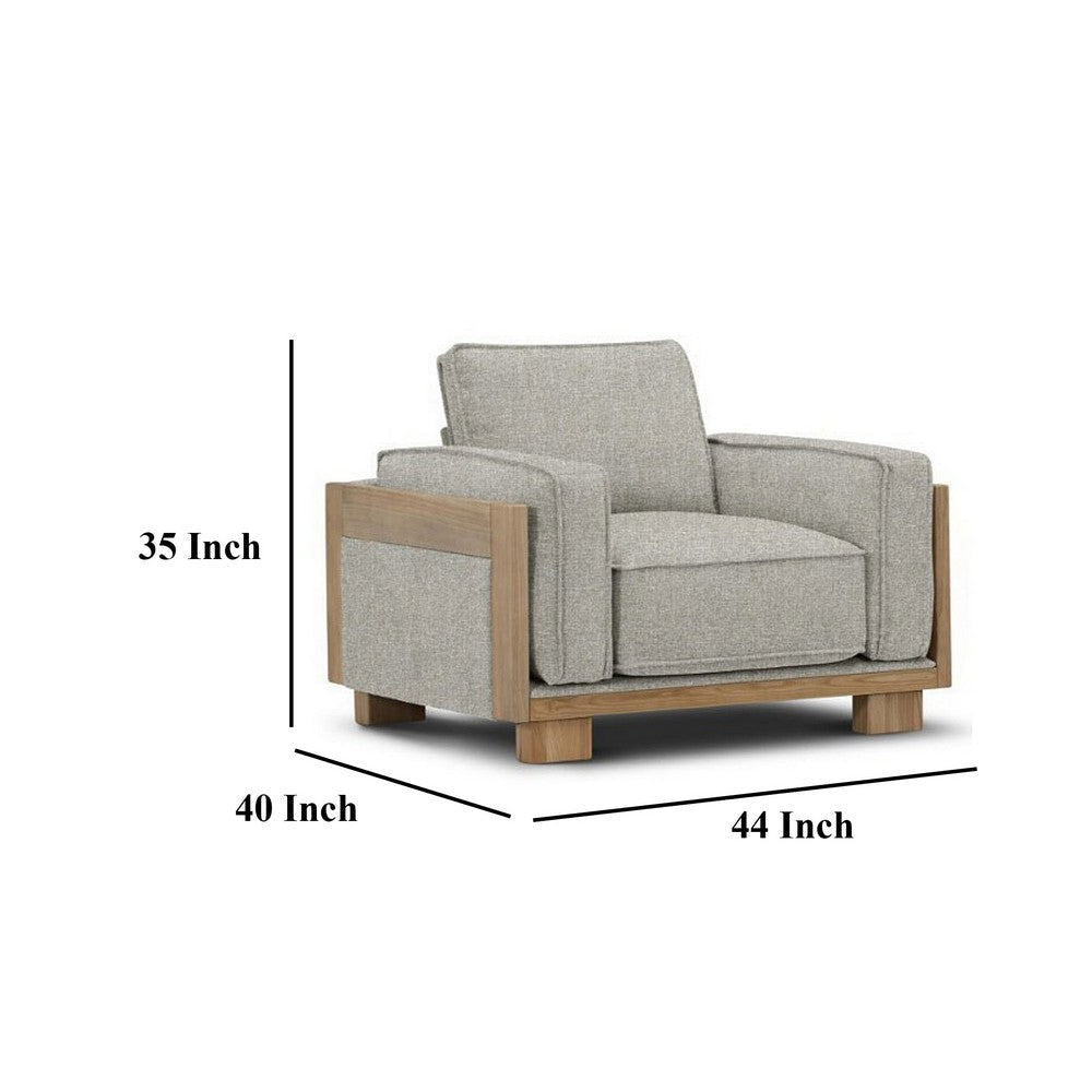 Denu Accent Chair Loose Pillow Backs Track Arms Plush Light Gray BM328357