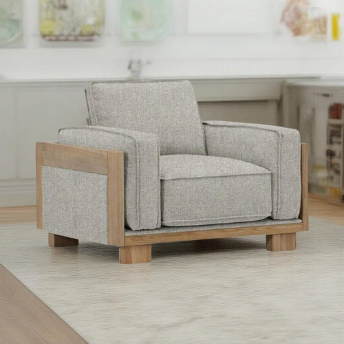 Denu Accent Chair, Loose Pillow Backs, Track Arms, Plush Light Gray