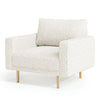Remy Accent Chair Bench Seat w Track Arms Plush Off White Boucle BM328359