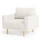 Remy Accent Chair Bench Seat w Track Arms Plush Off White Boucle BM328359