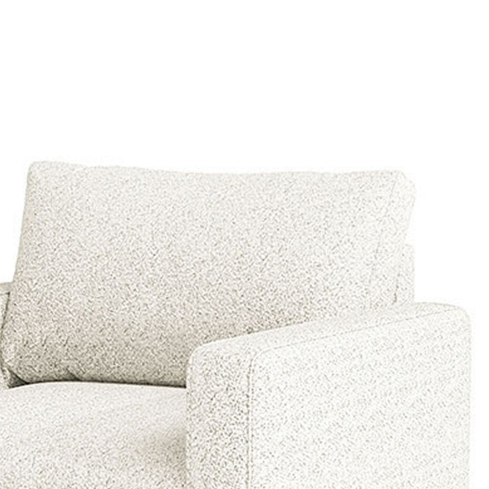 Remy Accent Chair Bench Seat w Track Arms Plush Off White Boucle BM328359