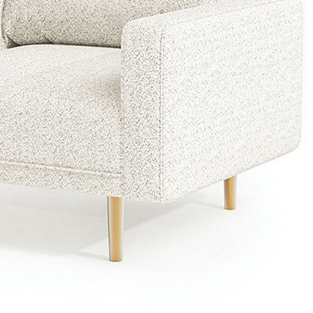 Remy Accent Chair Bench Seat w Track Arms Plush Off White Boucle BM328359